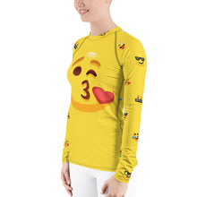 Load image into Gallery viewer, Stand2A - Whimsical - Emoji - Kiss - Women's Rash Guard