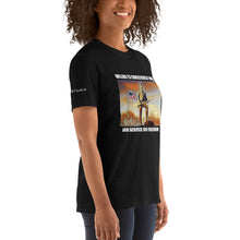 Load image into Gallery viewer, Stand2A - Modern Minuteman (sienna tint) - up to 3x -Short-Sleeve Unisex T-Shirt