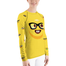 Load image into Gallery viewer, Stand2A - Whimsical - Emoji - Nerd - Women's Rash Guard