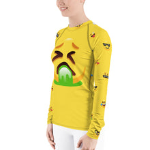 Load image into Gallery viewer, Stand2A - Whimsical - Emoji - Puke - Women's Rash Guard