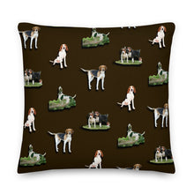 Load image into Gallery viewer, Stand2A - Treeing Walker Coonhound - 22"Premium Pillow - Brown