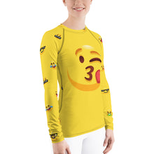 Load image into Gallery viewer, Stand2A - Whimsical - Emoji - Kiss - Women's Rash Guard