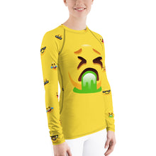 Load image into Gallery viewer, Stand2A - Whimsical - Emoji - Puke - Women's Rash Guard