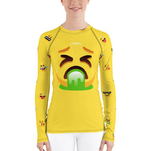 Load image into Gallery viewer, Stand2A - Whimsical - Emoji - Puke - Women's Rash Guard