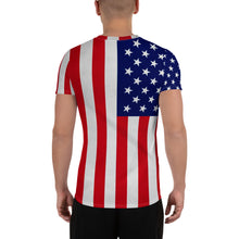 Load image into Gallery viewer, Stand2A - All-Over Print - US Flag Firearms and Bill of Rights - Men's Athletic T-shirt