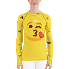 Load image into Gallery viewer, Stand2A - Whimsical - Emoji - Kiss - Women's Rash Guard