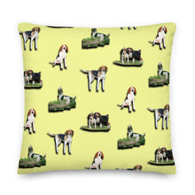 Load image into Gallery viewer, Stand2A - Treeing Walker Coonhound - 22"Premium Pillow - Yellow