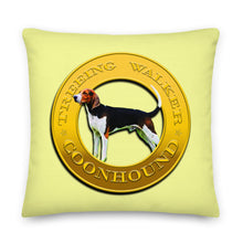Load image into Gallery viewer, Stand2A - Treeing Walker Coonhound - 22"Premium Pillow - Yellow