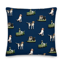 Load image into Gallery viewer, Stand2A - Treeing Walker Coonhound - 22"Premium Pillow - Navy