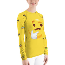 Load image into Gallery viewer, Stand2A - Whimsical - Emoji - Ponder - Women's Rash Guard