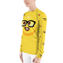 Load image into Gallery viewer, Stand2A - Whimsical - Emoji - Nerd - Women&#39;s Rash Guard