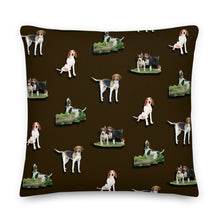 Load image into Gallery viewer, Stand2A - Treeing Walker Coonhound - 22&quot;Premium Pillow - Brown