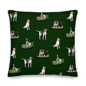 Stand2A - Treeing Walker Coonhound - 22"Premium Pillow - Green