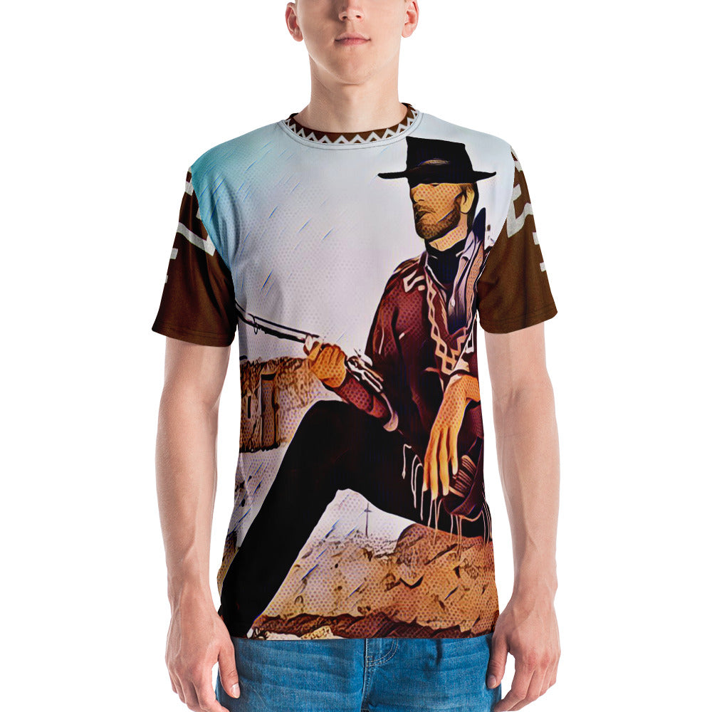 Stand2A - Cowboy Action Shooting - Blondie Poncho Rifle - NOT Clint - Men's T-shirt