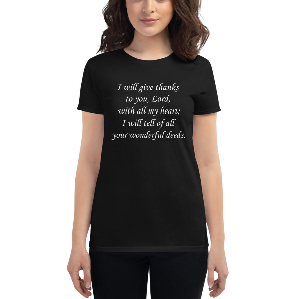 Stand2A - VerseShirts - I Will Give Thanks - Women's short sleeve t-shirt