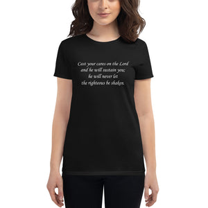 Stand2A - VerseShirts - Cast Your Cares - Women's short sleeve t-shirt