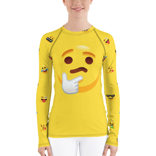 Stand2A - Whimsical - Emoji - Ponder - Women's Rash Guard