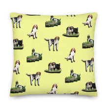 Load image into Gallery viewer, Stand2A - Treeing Walker Coonhound - 22&quot;Premium Pillow - Yellow