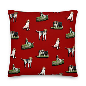 Stand2A - Treeing Walker Coonhound - 22"Premium Pillow - Red