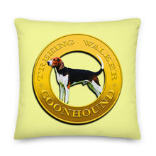Load image into Gallery viewer, Stand2A - Treeing Walker Coonhound - 22&quot;Premium Pillow - Yellow