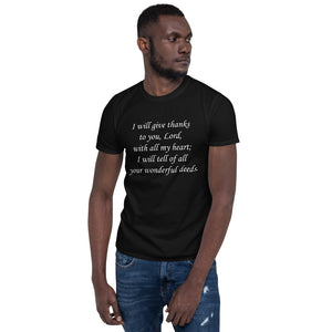 Stand2A - VerseShirts - I Will Give Thanks - Short-Sleeve Unisex T-Shirt